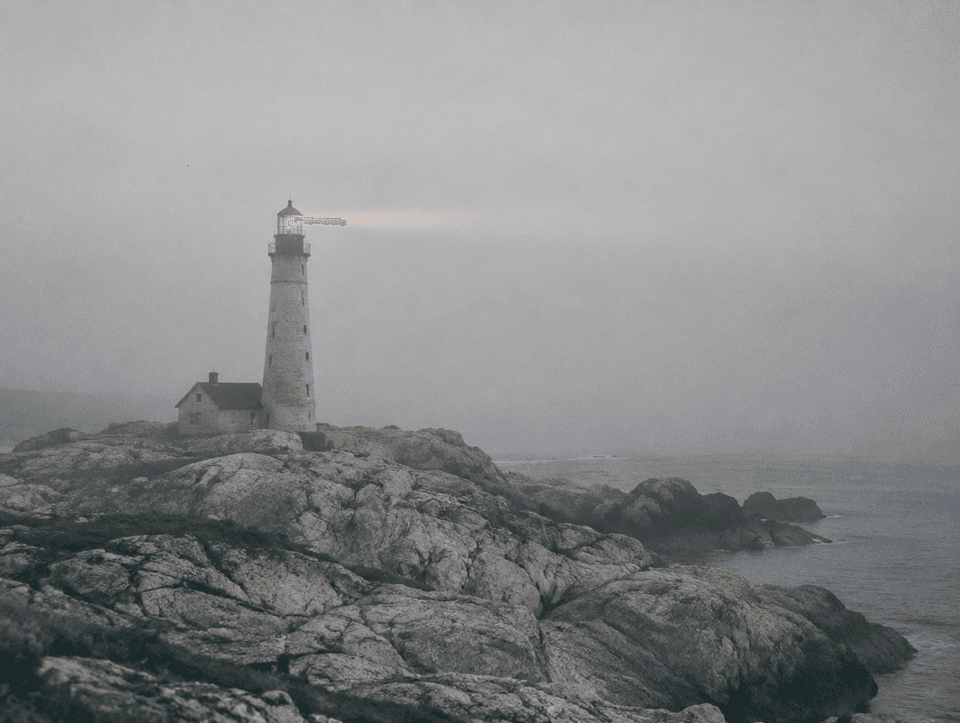 AI-generated lighthouse photograph